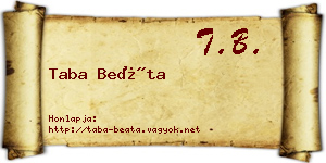 Taba Beáta névjegykártya