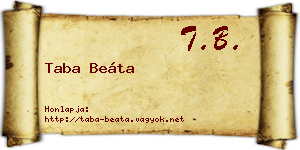 Taba Beáta névjegykártya